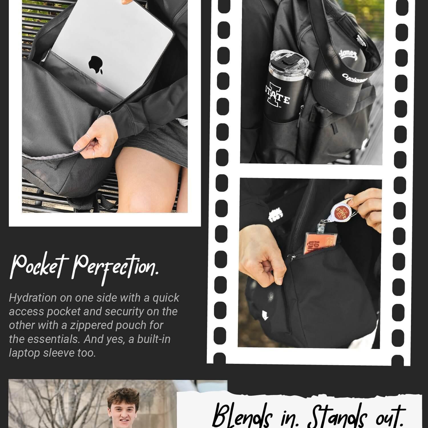 The viral Cyclones Backpack $38.99. Nike. Blacked-out. Scripted.You asked for it! Your favorite three words, all in one backpack. Nike quality. Blacked-out style. Script pride. Built for Cyclones who rep hard - everyday!